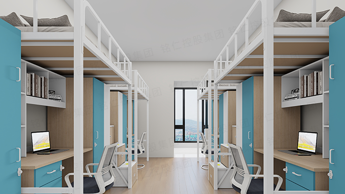 长沙铭仁宿舍公寓钢架床效果图