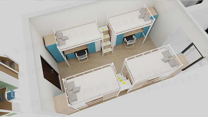 长沙铭仁宿舍公寓钢架床俯视图